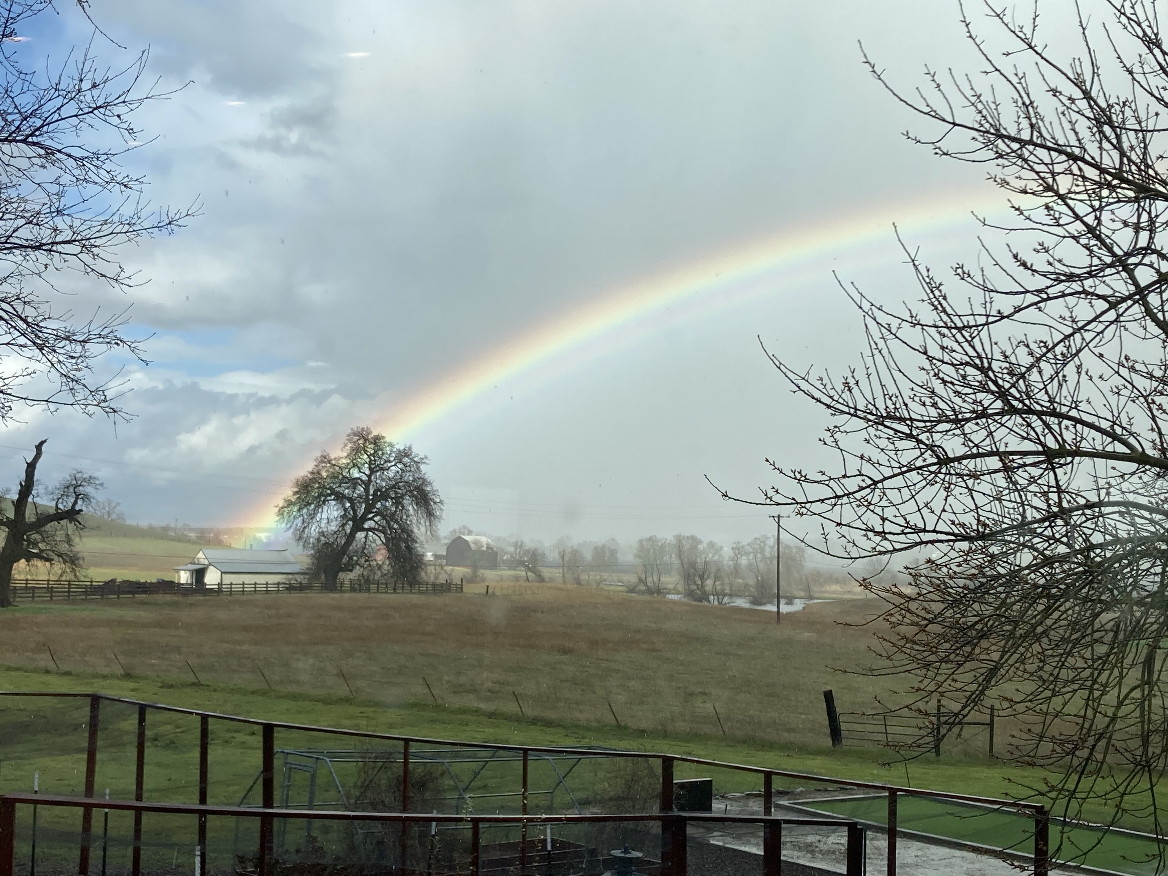 Rainbow to the northeast in March 2023